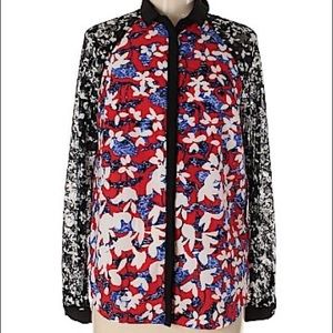 Peter Pilotto x Target Floral, Lace Button Blouse